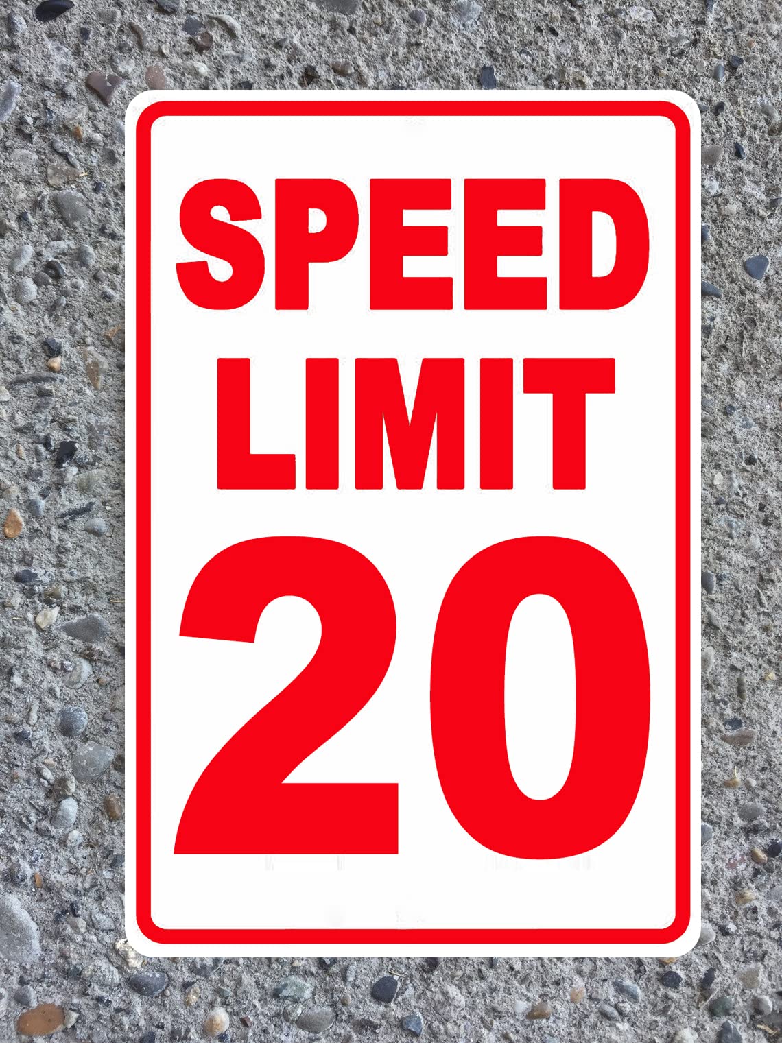 Speed Limit 20 MPH Sign, Slow Down Sign, Traffic Signs,12 x 8